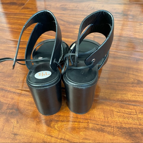 Rebecca Minkoff  leather block heel black sandals - Picture 3 of 6